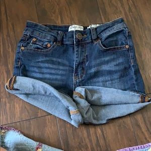 Denim roll up bottoms Cheeky Shorts